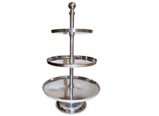 Imposante Etagere Metall poliert