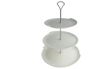Porzellanetagere aus weißem Porzellan