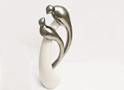 Figur Vogelpaar 30cm weiss/silber