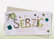 Glückwunschkarte zum siebzigsten Geburtstag