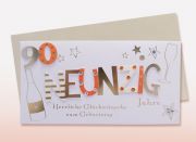 Glückwunschkarte zum neunzigsten Geburtstag