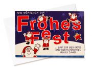 Weihnachtskarte  mit fröhlichen Weihnachtsmännern